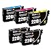 E-Z Ink (TM) Remanufactured Ink Cartridge Replacement for Epson 220XL 220 XL High Capacity (2 Black, 1 Cyan, 1 Magenta, 1 Yellow) 5 Pack Compatible with XP-320 XP-420 XP-424 WF-2630 WF-2650 WF-2660