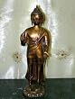 Standing Buddha Statue Meditation Garden Sculpture Brass India 21"