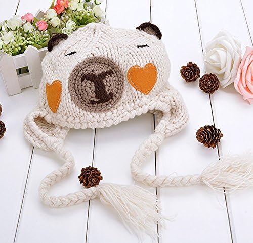 gogomg Cute Bear Unisex Girls Boys Baby Kids Crochet Knitted Beanies Caps Hats 2-5Y White