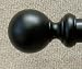 Ball Wood Finial in Smooth Black Finish for a 1-3/8" dowel rod - 2/pack [CAPITOL CITY LUMBER]