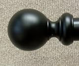 Ball Wood Finial in Smooth Black Finish for a 1-3/8" dowel rod - 2/pack [CAPITOL CITY LUMBER]