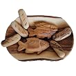 Olive Wood Fishes and Loaves- The Miracle of "five loaves and two fish"