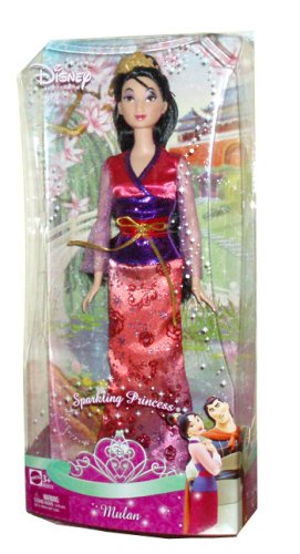 Disney Sparkling Princess Series 12 Inch Doll – Mulan with Chinese Traditional Dress and Tiara