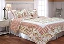 Textiles Plus, Inc. 100-Percent Cotton Full/Queen mini Quilt Set, French Bouq