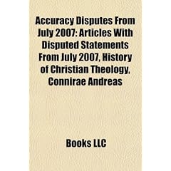 Accuracy Disputes from July 2007: Articles with Disputed Statements from July 2007, History of Christian Theology, Connirae Andreas
