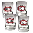 Montreal Canadiens NHL 4pc Rocks Glass Set - Primary Logo by Great American Products