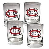Montreal Canadiens NHL 4pc Rocks Glass Set - Primary Logo