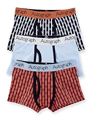 3 Pack Autograph Cotton Rich Geometric Striped Trunks