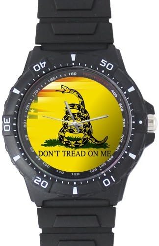 Cool Gadsden Flag Don't Tread On Me Black Plastic Watch