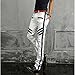 Krralinlin Men White Straight Distressed Ripped Denim Casual Pants Skinny Jeans