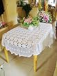 Vintage Hand crochet blooming flowers Large table cloth