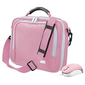 Trust 10 inch Netbook Carry Bag and Micro Optical Mouse (Pink)