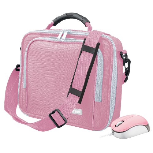 Trust Netbook Tasche 25,4 cm (10 Zoll) und Maus schnurgebunden Bundle wei&szlig; / pink Preisvergleich