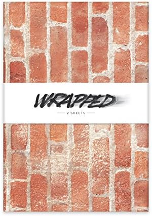 Wrapped Citation/Photorealistic Red Brick Wall Wrapping Paper in Folded Pack, 19.5 by 27-Inch
