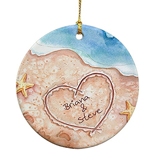 Couples Beach Christmas Ornament, 2.75