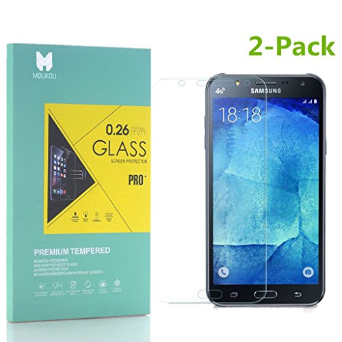 MouKou Samsung Galaxy J7 Tempered Glass Screen Protectors 2 Pack for Samsung Galaxy J7 Lifetime Warranty