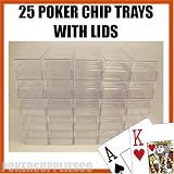 25 Poker Chip Trays with Lids/Covers