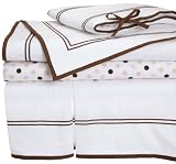 Pinzon 100% Combed Cotton 200TC Percale Hotel Stitching Crib Set - Chocolate with Pink Dot