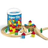 Heros Super City 41 Piece Wooden Toy Play Set incl. Railway, Train Set, Houses, etc: Ages... by Heros