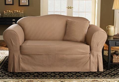 Sure Fit Sofa Cover Classic Neutrals / White