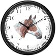 Chestnut and White Paint or Pinto Horse - JP - Horse Wall Clock by WatchBuddy Timepieces (Hunter Green Frame)