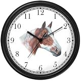 Chestnut and White Paint or Pinto Horse - JP - Horse Wall Clock by WatchBuddy Timepieces (White Frame)