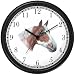 Chestnut and White Paint or Pinto Horse - JP - Horse Wall Clock by WatchBuddy Timepieces (Black Frame)