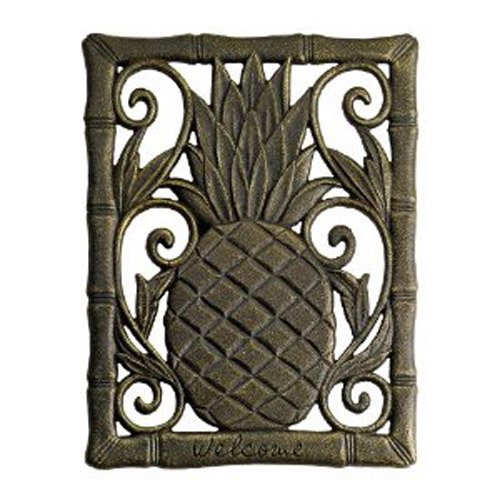 Grasslands Road Bungalow Pineapple Welcome Metal Plaque