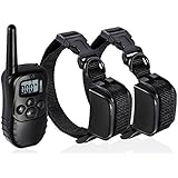 Oxgord Rechargeable Waterproof LCD 100LV Shock Two Pet Remotes Training Collar, 330 yd