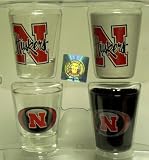 Nebraska Cornhuskers NCAA Shot Glass Set of 4
