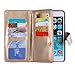 BENTOBEN iPhone 6S Case, iPhone 6 Case, Glitter iPhone 6S Wallet Case Sparkle Flip Faux Leather Credit Card Holder Cash Pockets Wristlet Magnetic Protective Case for iPhone 6 / 6S (4.7 Inch), Gold
