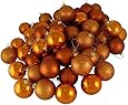 Vickerman 4-Finish Ornament Set, Includes 32 Per Box, 3-Inch, Burnish Orange