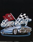 Super Sport (Car & Race Flags) Framed Art Poster Print - 16