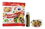 Jelly Belly Bigbean Assorted Jelly Bean Dispenser with a 3.5 Oz. Bag of 20 Assorted Jelly Bean Flavors and a Jarosa Organic Chocolate Bliss Lip Balm