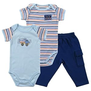 Hudson Baby Construction Zone 2 Bodysuits and Pants, Blue
