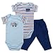 Hudson Baby Construction Zone 2 Bodysuits and Pants - Blue, Newborn