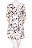 Forever 21 Black Dots Scoop Neck 3/4 Sleeves Dress Beige