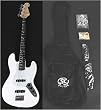 SX BG2K WT White Bass Guitar Package with Amp, Carry Bag and Instructional DVD