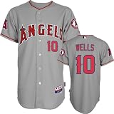 Vernon Wells Jersey: Adult Majestic Road Grey Authentic Cool Base&Atilde;&cent;"&Acirc;&cent; Los Angeles Angels of Anaheim Jersey