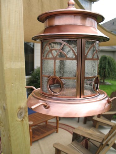 Aurora seeded glass birdfeeder - Antique Brass