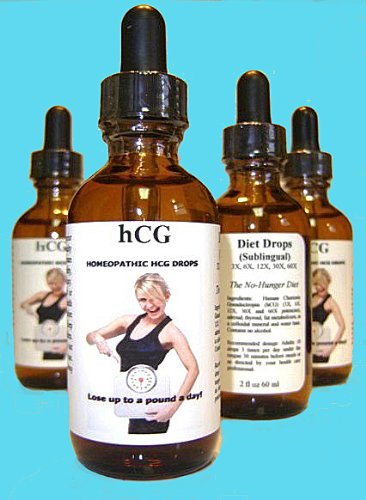 hCG Drops for Dr Simeons Quick Weight Loss Diet, Homeopathic 2 fl oz 60ml, 16% Alcohol / 40-44 Day Supply, Plus Free Booklets Pounds & Inches and hCG DIET via email Upon Request