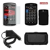 BlackBerry Storm2 9550 Combo Solid Black Silicon Skin Case + LCD Screen Pro ....