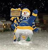 WEST VIRGINIA MOUNTAINEERS Limited Edition Memory Company City Limits Snowman Snowglobe Christmas Figurine
