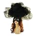 Large Black Cloud Hat Hair Clip Lace Mask Halloween Costume Drag Queen Accessory