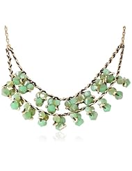 Kenneth Cole New York "Tropics" Two-Tone Shaky Faceted Bead Cluster 2 Row Necklace, 19"