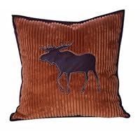Scene Weaver Highland Creek Channeled Fleece Throw Pillow, 18-Inch, Moose
