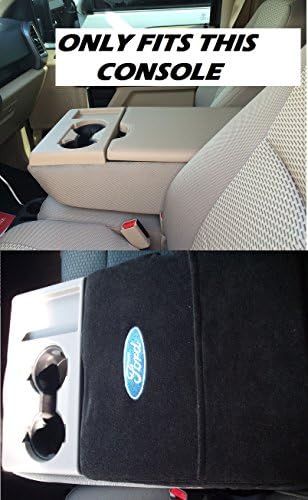 2012 2013 2014 2015 2016 Ford F150 F250 Regular, Super Cab, Super Crew, Xlt, Lariat Fits All Models Black Custom Fit Officially Licensed Car Suv Center Console Cover with Ford Embroidered Logo