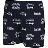 NFL Men's Seattle Seahawks Supreme Boxers (Navy, Large)