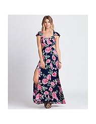 Rayon Flutter Slit Cutout Maxi Dress 