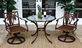 Coco Palm Swivel 3 Piece Dining Bistro Set